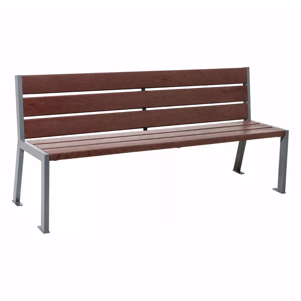 Banc plastique recyclé et acier Silaos® 6 lames PROCITY