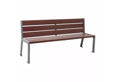 Banc plastique recyclé et acier Silaos® 6 lames PROCITY