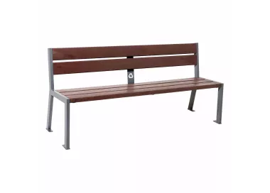 Banc plastique recyclé et acier Silaos® 5 lames PROCITY