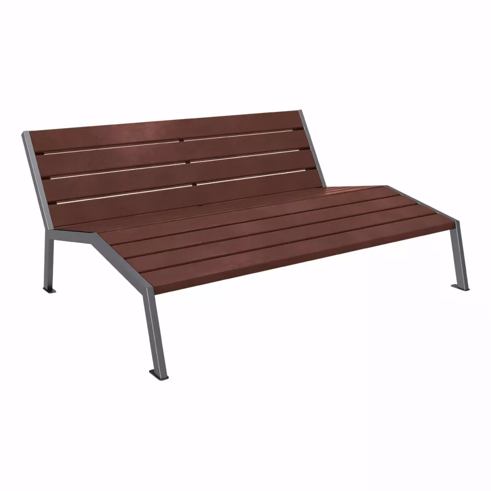 Chaise longue plastique recyclé et acier Silaos® PROCITY