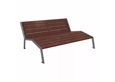 Chaise longue plastique recyclé et acier Silaos® PROCITY