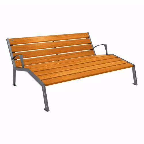 Chaise longue bois et acier Silaos® PROCITY