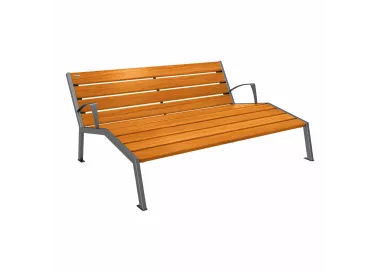 Chaise longue bois et acier Silaos® PROCITY