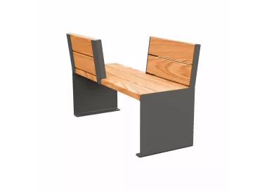 Banc face à face KUB. acier et bois PROCITY