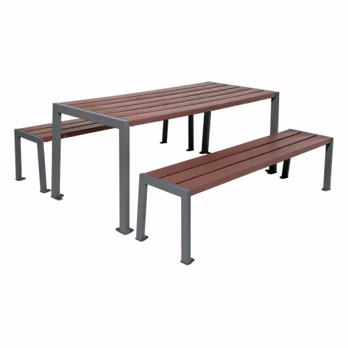 Table de pique-nique Silaos® acier et plastique recyclé PROCITY