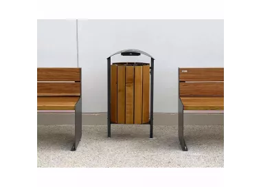 Corbeille Silaos acier et bois 50 litres PROCITY