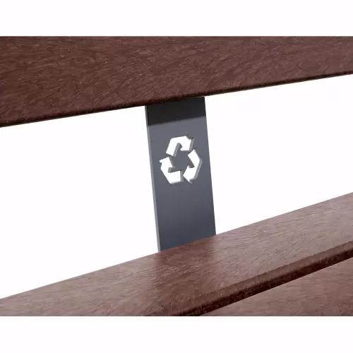 Banc plastique recyclé et acier Silaos® 5 lames PROCITY