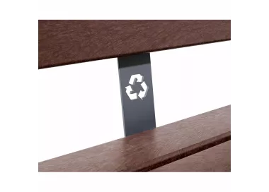 Banc plastique recyclé et acier Silaos® 5 lames PROCITY