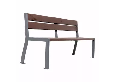 Banc plastique recyclé et acier Silaos® 5 lames PROCITY