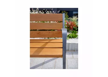 Banc bois et acier Silaos® 6 lames PROCITY