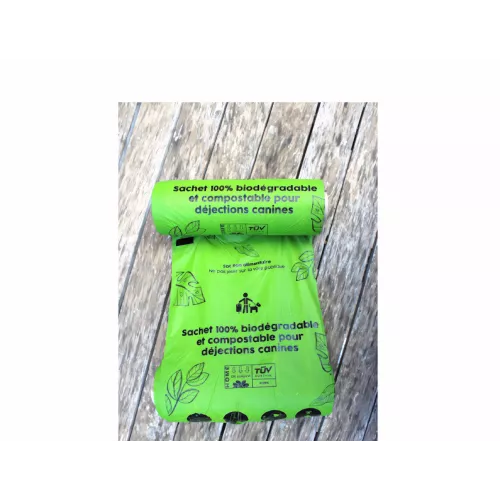 Carton de 2000 sachets 10 rouleaux de 200 sachets végétal en rouleau 100% biodégradable