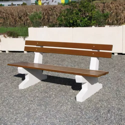 Banc TREMBLE 200 cm en bois et pied béton