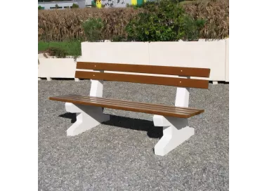 Banc TREMBLE 200 cm en bois et pied béton