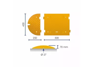 Ralentisseur modulable à LED, 50 cm, caoutchouc