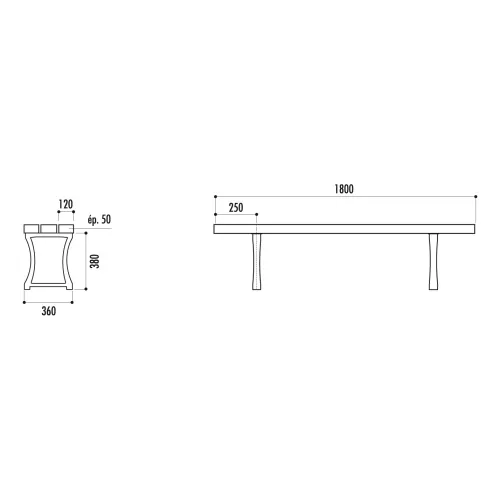 Banquette GALWAY lames en plastique 100 % recyclé