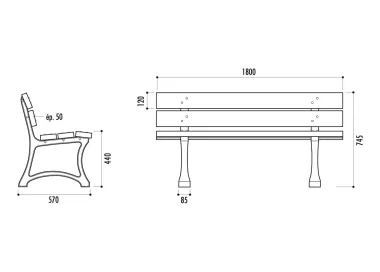 Banc EDIMBOURG lames en plastiique 100 % recyclées