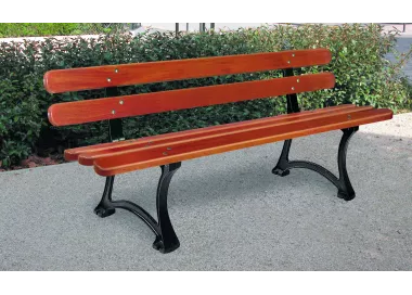 Banc SARAGOSSE lames en bois exotique