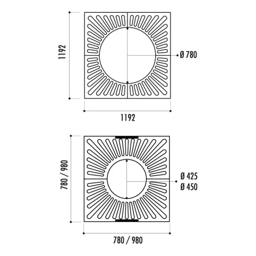 Grille d'arbre CUADRADO