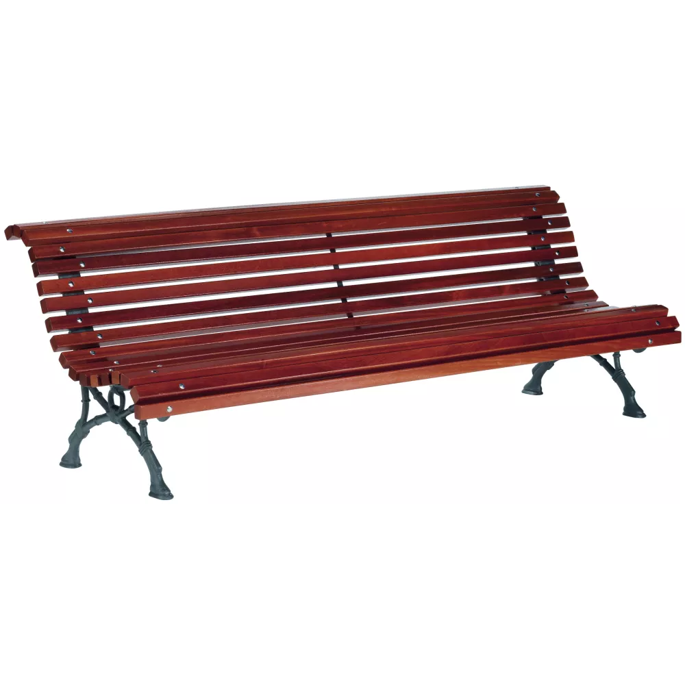 Banc ROMANTICO simple lames en bois exotique