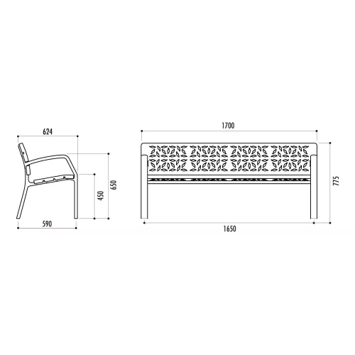 Banc LA FOREST en fonte ductile