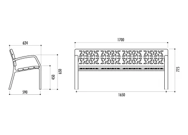 Banc LA FOREST en fonte ductile