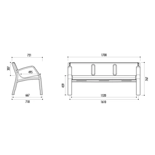 Banc ALVIUM 100 % recyclable