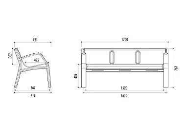 Banc ALVIUM 100 % recyclable