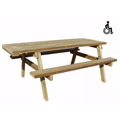 Table pique-nique adaptée aux fauteuils roulants