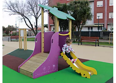 Parc feuille en bois traité pour enfants