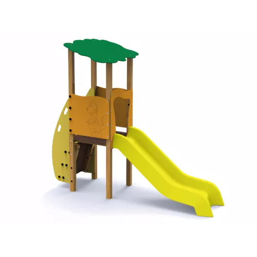 Parc enfant bois avec toboggan 90 cm