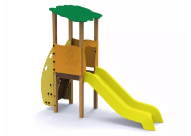 Parc enfant bois avec toboggan 90 cm