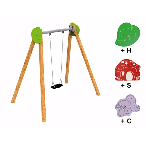 Balançoire en bois Plata 2,85m