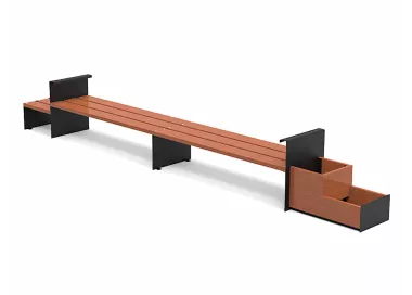 Banc long Accua en bois tropical 4m