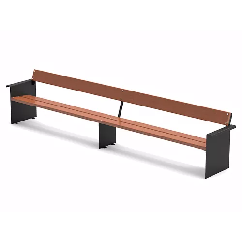 Banc long Accua en bois tropical 4m