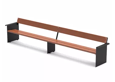 Banc long Accua en bois tropical 4m