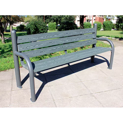 Banc en bois tropical piètement acier