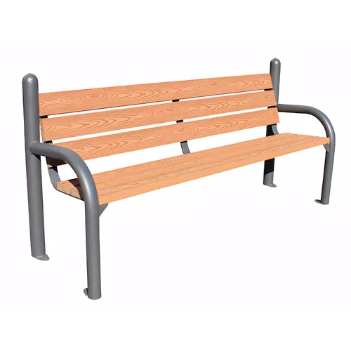 Banc en bois tropical piètement acier