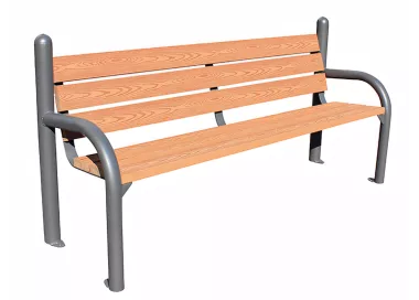 Banc en bois tropical piètement acier