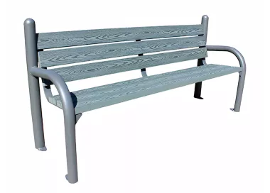 Banc en bois tropical piètement acier