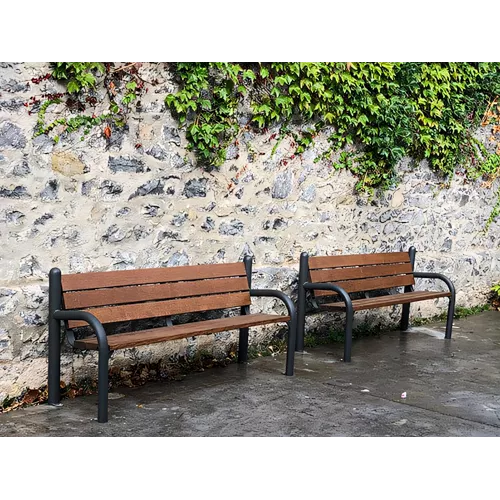 Banc en bois tropical piètement acier