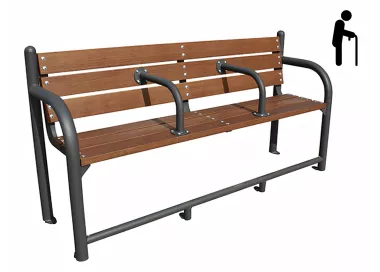 Banc senior ergonomique avec accoudoirs courbes