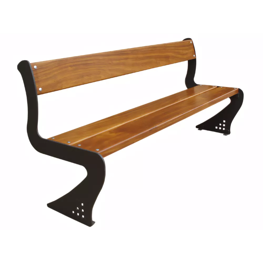 Banc Lábaro en bois tropical avec dossier