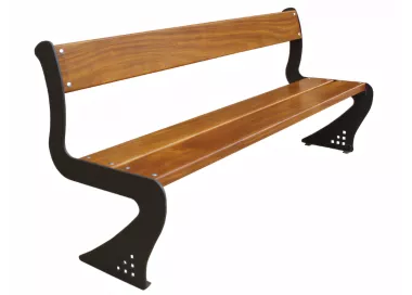 Banc Lábaro en bois tropical avec dossier