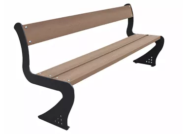 Banc Lábaro en bois tropical avec dossier