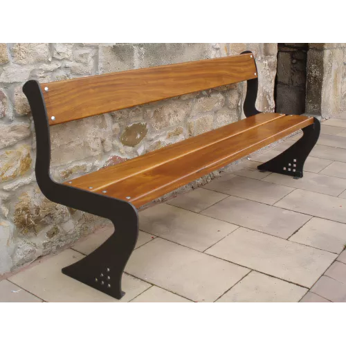 Banc Lábaro en bois tropical avec dossier