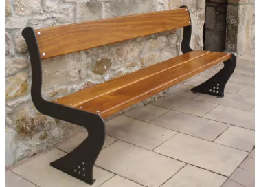 Banc Lábaro en bois tropical avec dossier