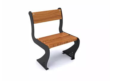 Chaise Lábaro en acier noir et bois