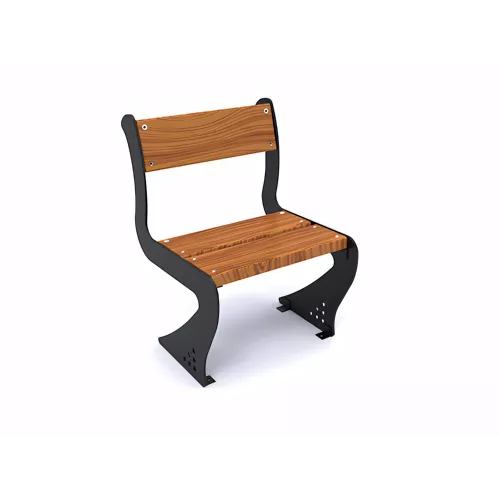 Chaise Lábaro en acier noir et bois