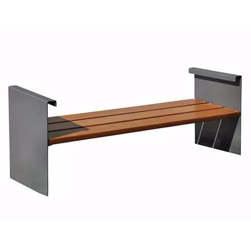 Banc Accua en acier noir et bois