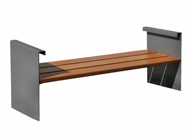 Banc Accua en acier noir et bois